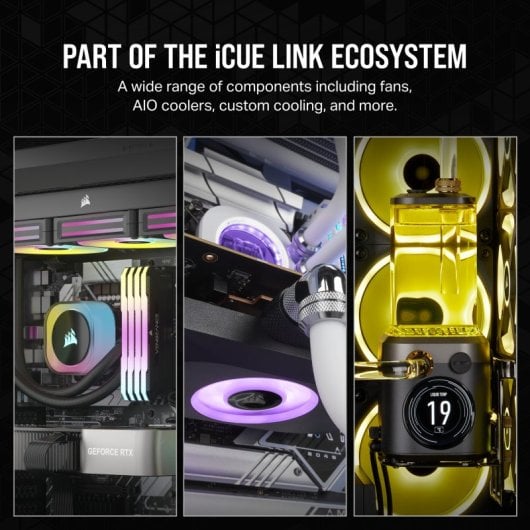 Corsair iCUE LINK RX140 Starter Kit 2 Ventiladores Suplementarios PWM Negros