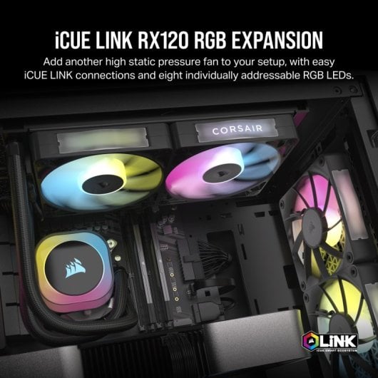 Ventola di espansione Corsair iCUE LINK RX120 RGB Ventola supplementare PWM Nera