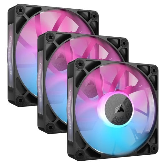Corsair iCUE LINK RX120 RGB Starter Kit 3 Ventiladores Suplementarios PWM Negros