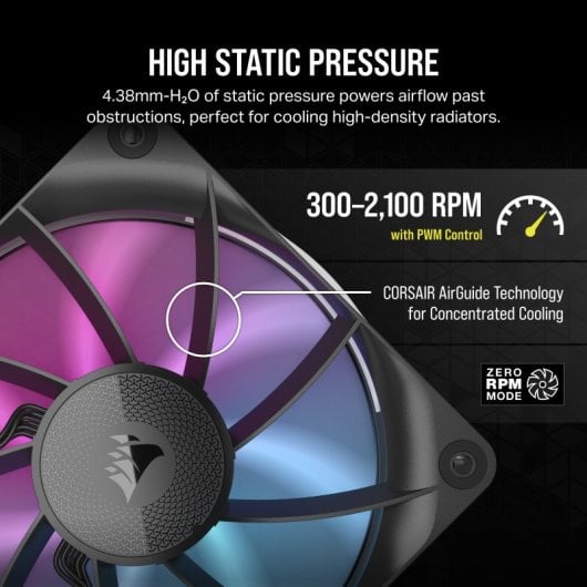 Corsair iCUE LINK RX120 RGB Starter Kit 3 Ventiladores Suplementarios PWM Negros