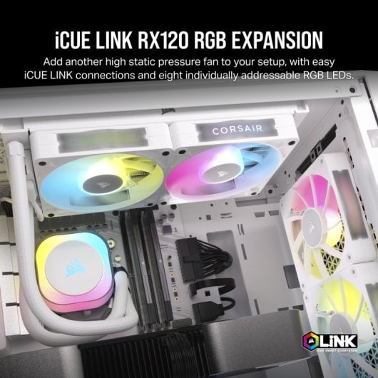 Corsair iCUE LINK RX120 RGB Ventilateur d'extension Ventilateur supplémentaire PWM Blanc