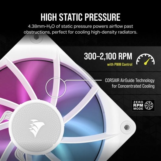 Kit de démarrage Corsair iCUE LINK RX120 RGB 3 ventilateurs PWM blancs supplémentaires