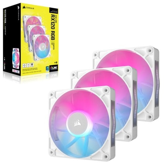 Kit de démarrage Corsair iCUE LINK RX120 RGB 3 ventilateurs PWM blancs supplémentaires