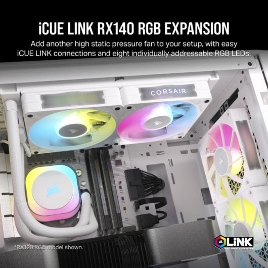 Corsair iCUE LINK RX140 RGB Expansion Fan Ventilador Suplementario PWM Blanco
