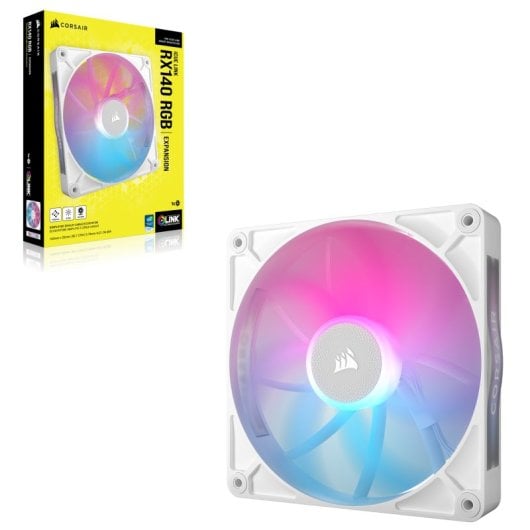Corsair iCUE LINK RX140 RGB Expansion Fan Ventilador Suplementario PWM Blanco