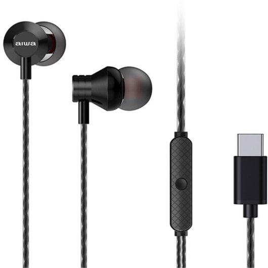 Aiwa ESTM_50USB_C_BK Auriculares Intra-Auditivos com Microfone Pretos