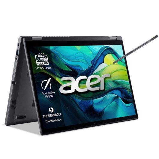 Acer Aspire 5 Spin 14 A5SP14-51MTN-54FB Ibrido (2 in 1) 35,6 cm (14") Touch screen WUXGA Intel® Core™ i5 i5-1335U 8 GB DDR5-SDRAM 512 GB SSD Wi-Fi 6 (802.11ax) Windows 11 Home Grigio