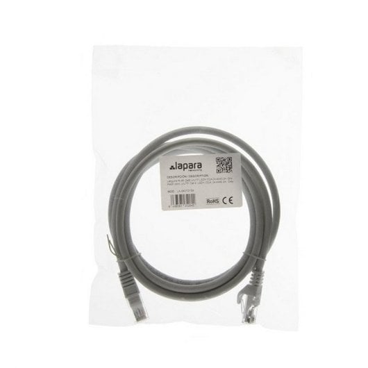 Lapara Networking Latiguillo de Red RJ-45 Cat.6 U/UTP LSZH CCA 24AWG 2m Gris