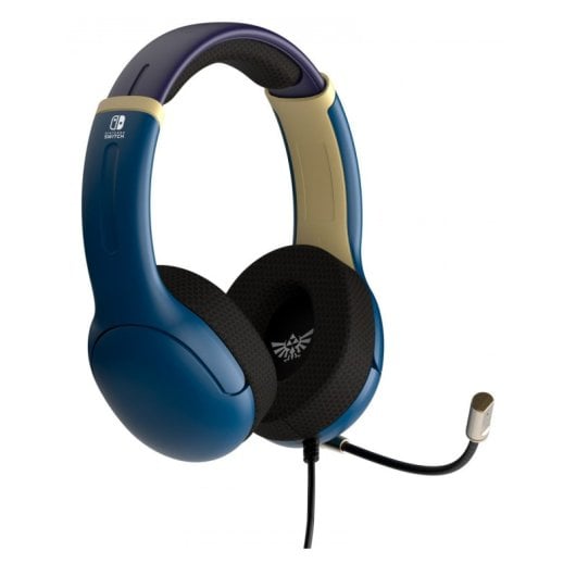 PDP Airlite Hyrule Blue Zelda Casque de jeu filaire pour Nintendo Switch Bleu