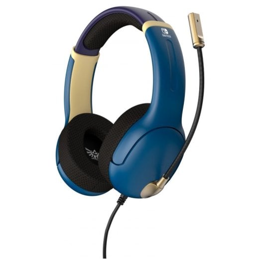 PDP Airlite Hyrule Blue Zelda Casque de jeu filaire pour Nintendo Switch Bleu
