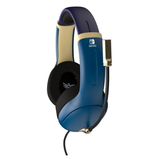 PDP Airlite Hyrule Blue Zelda Casque de jeu filaire pour Nintendo Switch Bleu