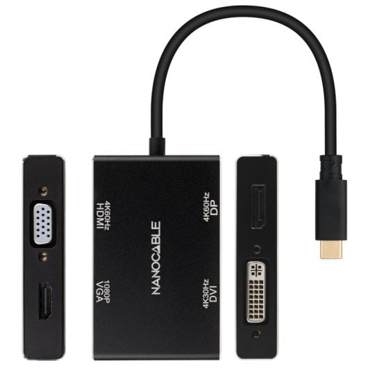 Nanocable USB-C auf HDMI/DVI/DisplayPort/VGA Videoadapter