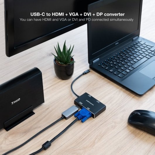 Nanocable USB-C auf HDMI/DVI/DisplayPort/VGA Videoadapter