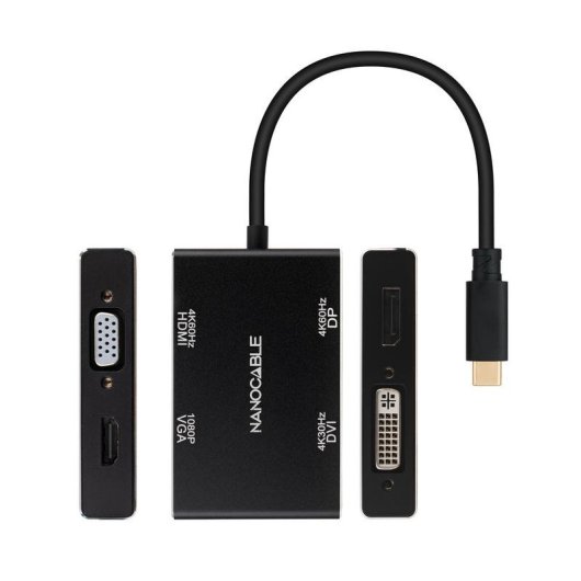Nanocable USB-C Video-Adapter zu HDMI/DVI/DisplayPort/VGA
