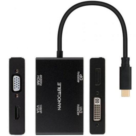 Nanocable USB-C Video-Adapter zu HDMI/DVI/DisplayPort/VGA