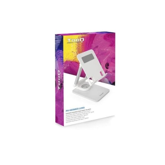 Support de bureau TooQ Hermes Luna blanc pour smartphone ou tablette 12,9 pouces rotatif