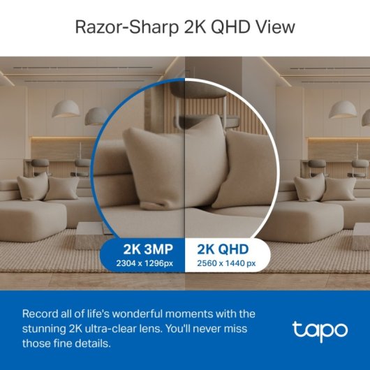 TP-Link TC72 Schwenk-/Neige-KI-WLAN-Überwachungskamera mit 360°-QHD-Nachtsicht