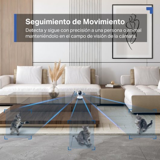 Tapo TC72 Cámara de Vigilancia 360º Interior, 2K QHD, Detección IA Gratuita Avanzada, Visión Nocturna