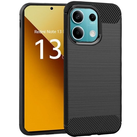 Cool Capa Carbono Preta para Xiaomi Redmi Note 13 5G