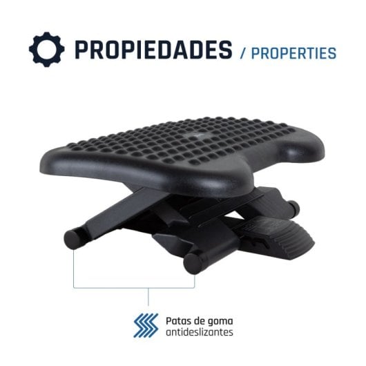 Iggual RP3 Reposapiés Ajustable con Bultos de Acupresión Negro