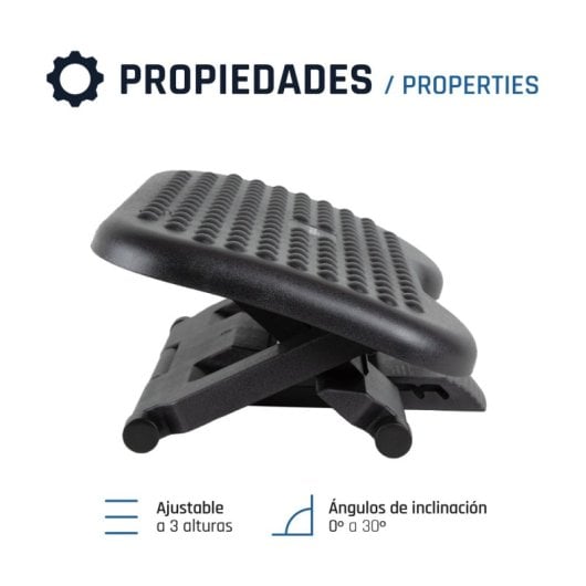 Iggual RP3 Reposapiés Ajustable con Bultos de Acupresión Negro