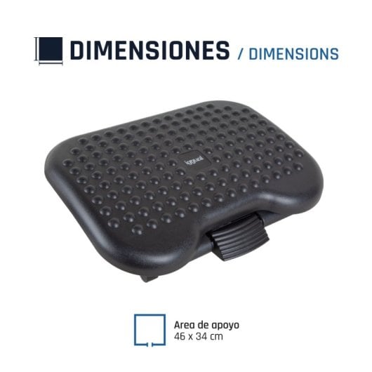 Iggual RP3 Reposapiés Ajustable con Bultos de Acupresión Negro