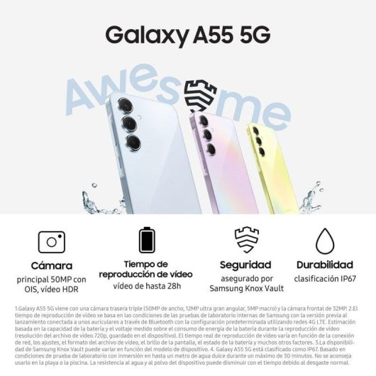 Samsung Galaxy A55 5G 8 Go Bleu Clair 128 Go 6,6" Super AMOLED