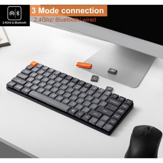 Keychron K3 Max Tastiera Meccanica Wireless – Layout ISO DE, Low Profile, QMK Programmabile!