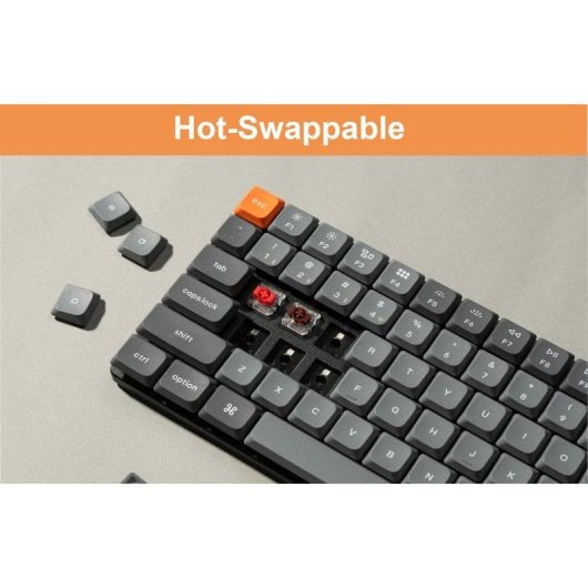 Tastiera da gioco meccanica Keychron K3 Max RGB Gateron Marrone Hot-Swap Grigio