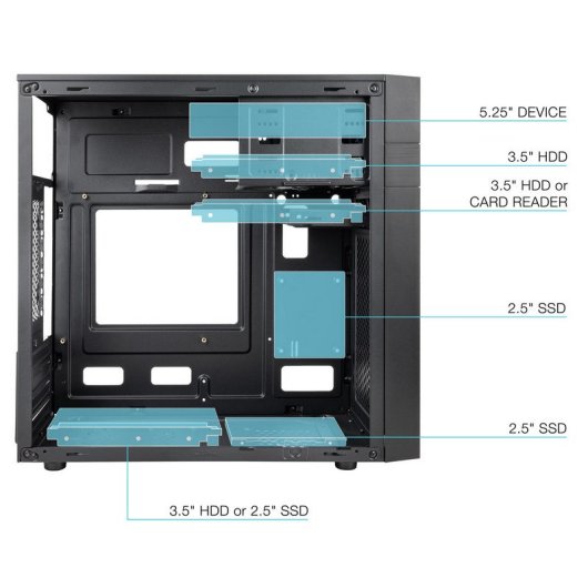 Mini-tour TooQ TQC-4701U3C-B USB 3.0 Noir
