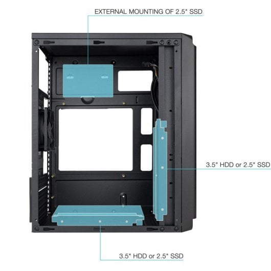 TooQ TQC-4702U3C-B Mini Tower USB 3.0 Preta