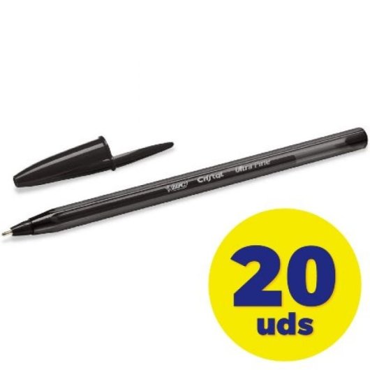 BIC Cristal Exact Noir Stylo à bille Ultra-fin 20 pièce(s)