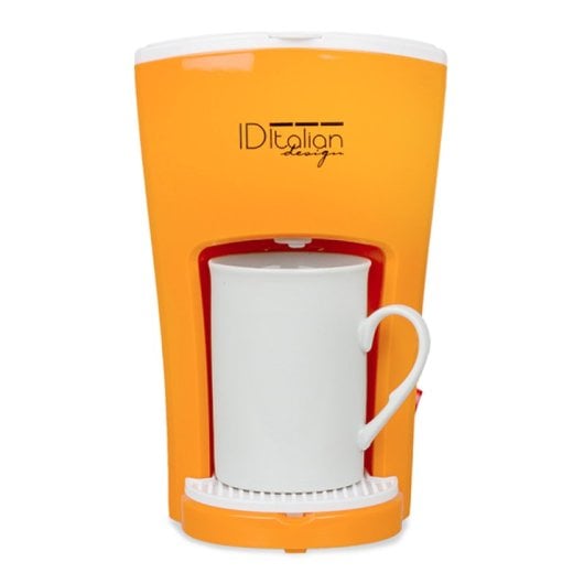 Caffettiera a goccia Total Funny Pro dal design italiano, 1 porzione, arancione/bianco