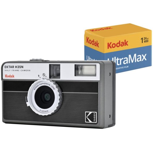 Kodak Ektar H35N Pack Câmara Analógica 35mm Black + Filme Ultramax 24 Exposições