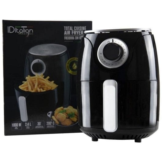 Friteuse sans Huile Italian Design Total Cuisine Air Fryer 2.4L 1000W Minuterie