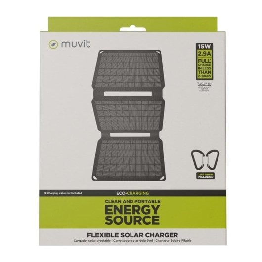 Painel Solar Muvit MCSCH0002 15W 1 porta USB Dobrável Portátil Carregador Solar