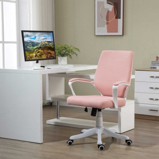 Vinsetto Silla De Oficina Giratoria Con Reposabrazos 62x69x92-100 Cm Rosa