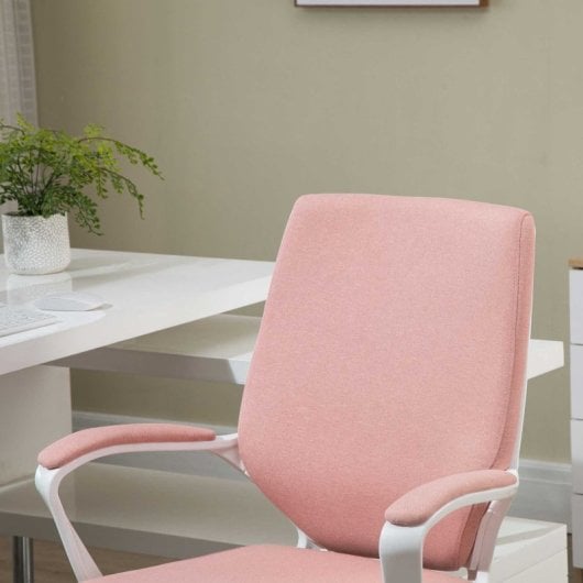 Vinsetto Silla De Oficina Giratoria Con Reposabrazos 62x69x92-100 Cm Rosa