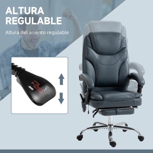 Cadeira de massagem reclinável Vinsetto com 6 pontos de vibração 67x67x113-121 cm