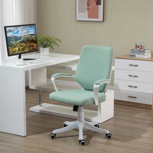 Vinsetto Silla De Oficina Giratoria Con Reposabrazos 62x69x92-100 Cm Verde