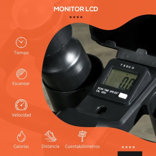 Sportnow Bicicleta Estática Con Ruedas Asiento Y Manillar Ajustables Negro