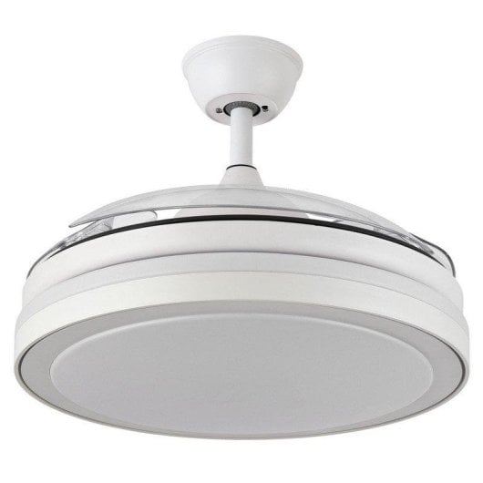 Fabrilamp Esparta Ventilador de Techo con Aspas Retráctiles y Luz LED 59W Blanco