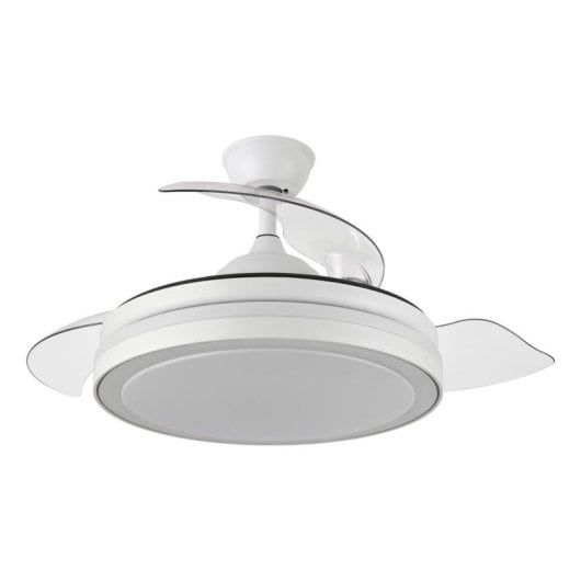 Fabrilamp Esparta Ventilador de Techo con Aspas Retráctiles y Luz LED 59W Blanco