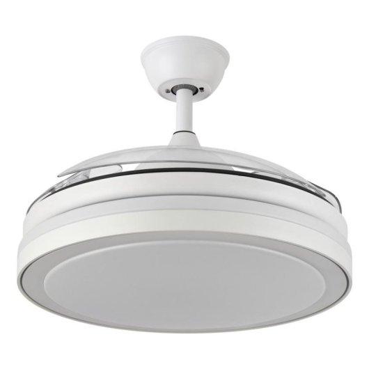 Fabrilamp Esparta Ventilador de Techo con Aspas Retráctiles y Luz LED 59W Blanco