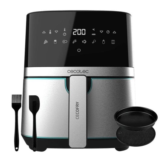 Cecotec Pack Cecofry Full Inox 5500 Pro Freidora de Aire 5.5L + Cecofry Paper Tamaño S 150 Papeles