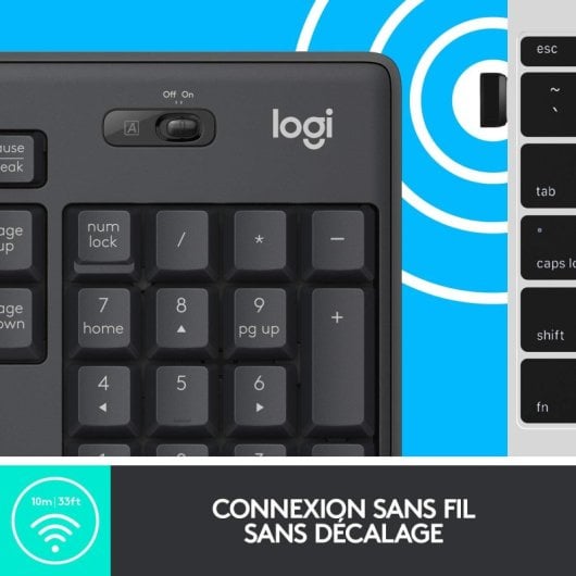 Logitech MK295 Silent Wireless Combo de Ratón y Teclado Inalámbrico Negro Teclado AZERTY Francés