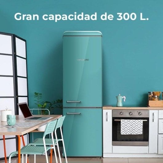 Cecotec Bolero CoolMarket Combi Origin 300 Green Frigorífico Combi Retro 300L E Verde