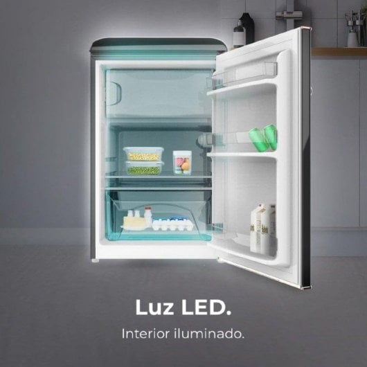 Frigorífico Mini Cecotec Bolero CoolMarket TT Origin 110 Black E Defrost 90cm 110L E Preto LED Icebox Retro