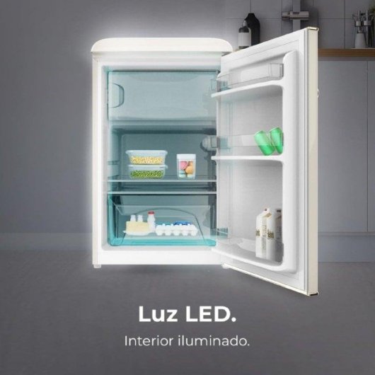 Frigorífico Mini Cecotec Bolero CoolMarket TT Origin 110 Defrost 90cm 110L E Bege Iluminação LED