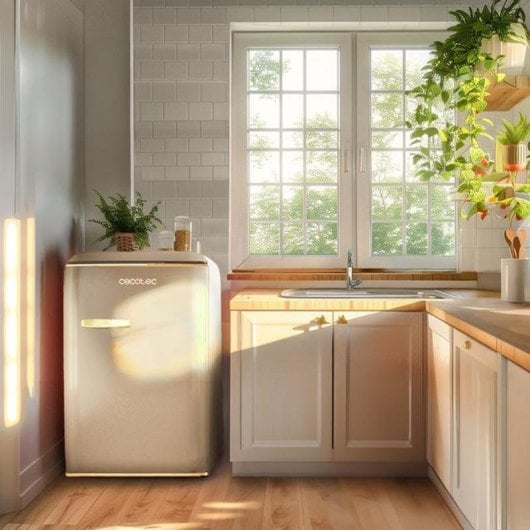 Frigorífico Mini Cecotec Bolero CoolMarket TT Origin 110 Defrost 90cm 110L E Bege Iluminação LED